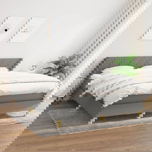 vidaXL Box spring posteljni z vzmetnico temno siv 140x190 cm blago Cene