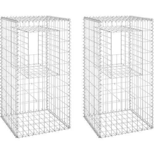  Gabionske stupne ko&amp;scaron;are 2 kom 50 x 50 x 100 cm željezne Slike