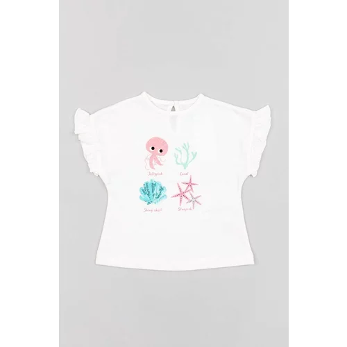 Zippy Pamučna majica kratkih rukava za bebe boja: bijela