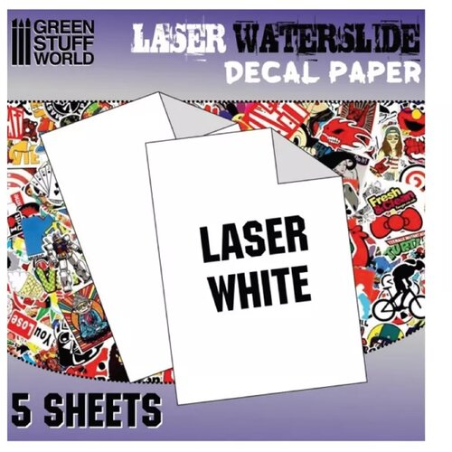 Green Stuff World laser/inkjet waterslide decal A4-WHITE (packx5) Cene