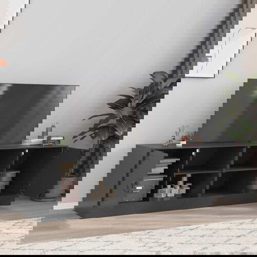 Furnova TV omarica 2 kosa črna 67x39x44 cm jeklo, (21923521) Slike