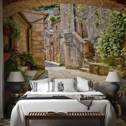  Foto tapeta - Provincial alley in Tuscany 392x280 Samoljepljiva Slike