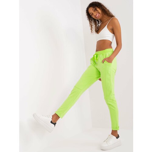 Fashion Hunters Lime basic trousers with elastic waistband from Aprilia Slike
