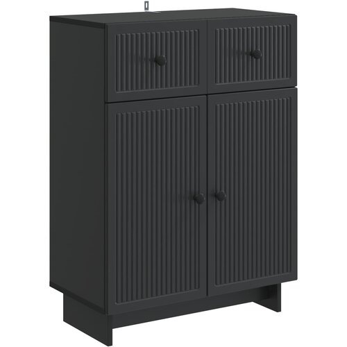 vidaXL Strani &scaron;al s predalom Črna 66 x 34,5 x 90 cm Inženirski les, (5000218064) Cene