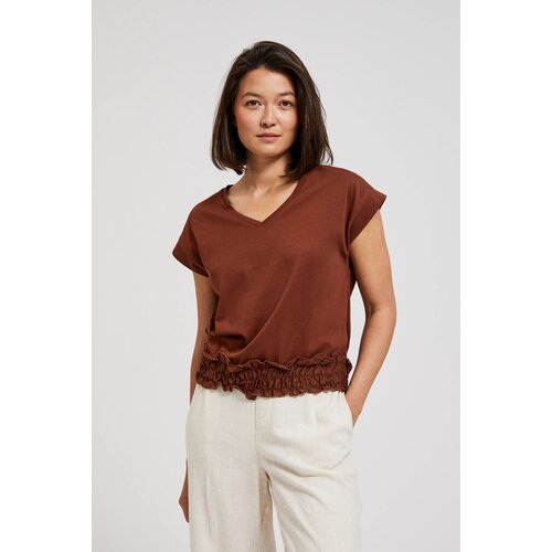 Moodo Women's blouse with elastic waistband - brown Cijene