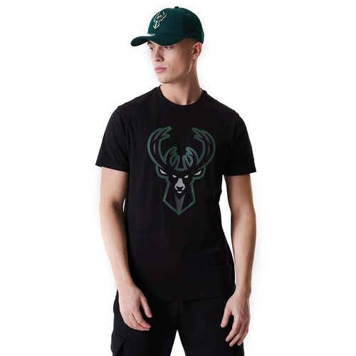 New Era mu&amp;scaron;ka Milwaukee Bucks Outline Logo majica Slike