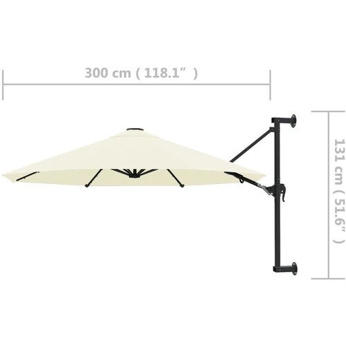  Zidni suncobran s metalnom &amp;scaron;ipkom 300 cm boja pijeska Slike