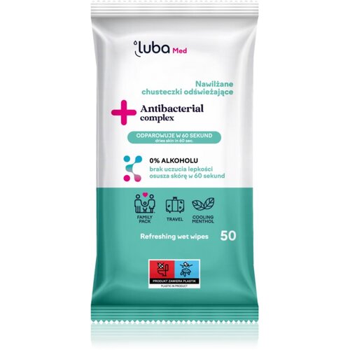 Luba Med Antibacterial Complex vlažne maramice bez alkohola 50 kom Slike