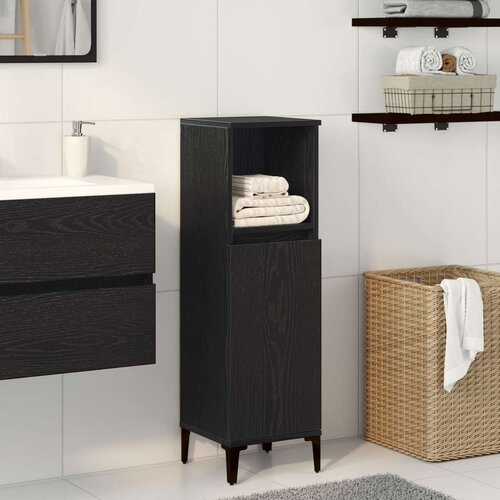  Ormar za kupaonicu Crna Hrast 30x30x100 cm Konstruirano drvo Cijene