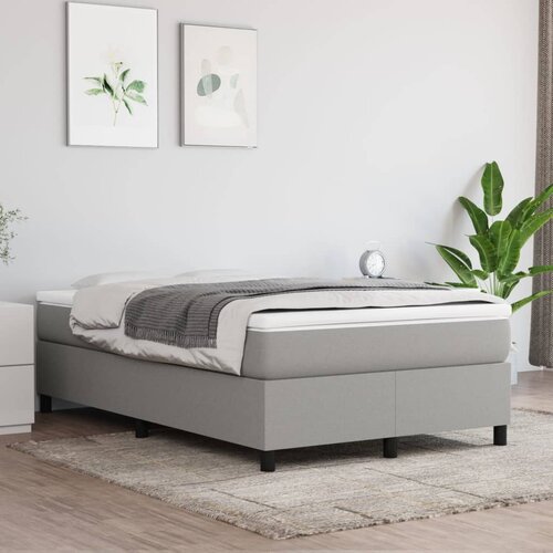 VidaXL Box spring posteljni okvir svetlo siv 120x200 cm blago Slike