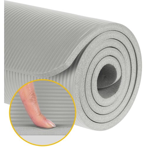 Rebel ACTIVE Strunjača prostirka za jogu, pilates i fitnes 190x100cm debljina 1.5 cm NBR siva RBA-3155-GY Slike