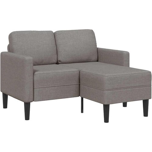 vidaXL 2-sedežni kavč z ležiščem v obliki črke L taupe 125 cm tkanina Cene