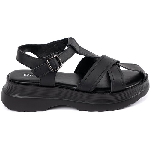 GOODIN Black sandals with a thick sole Slike