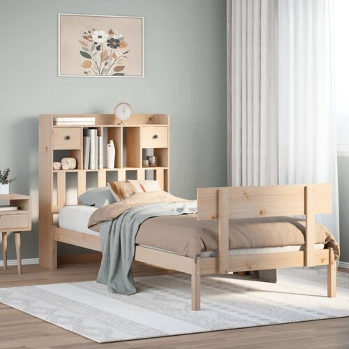 vidaXL Krevet s regalom za knjige bez madraca 90x200 cm od borovine Cene