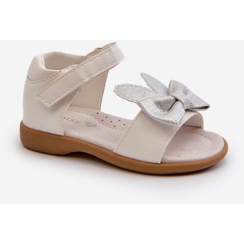 Kesi Children's Sandals With Bow Velcro Fastening White Wistala Cene