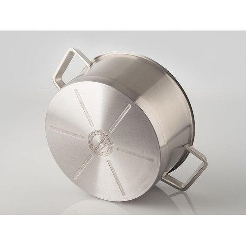Mehrzer lonac plitki 24cm sa poklopcem premium inox 18/10 Slike