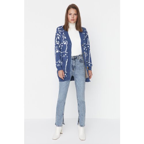 Trendyol Indigo Cat Patterned Knitwear Cardigan Slike