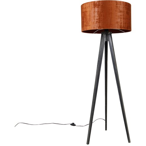 QAZQA Talna svetilka stativ črna z rdečim senčnikom 50 cm - Tripod Classic Cene