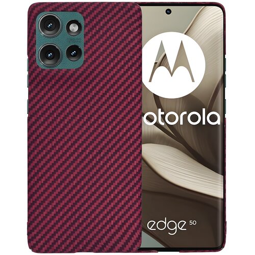 Techsuit Ochrann&yacute; ovitek s karbonskim vzorcem za Motorola Edge 50 - Rdeča Cene
