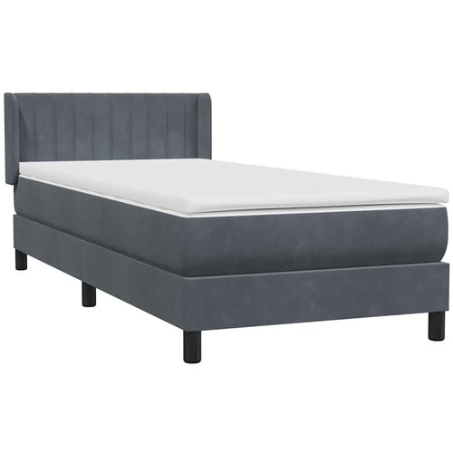 Box spring krevet s madracem tamnosivi 80 x 220 cm bar&amp;scaron;unasti Slike