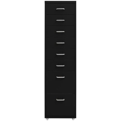  Mobilni ormarić za spise crni 28 x 41 x 109 cm metalni Slike