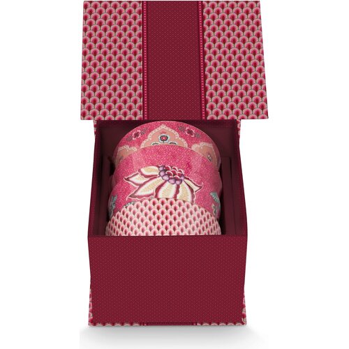 Pip Studio Oriental Flower Festival - darilni set 4 skodelic, Pink - 1 set Cene