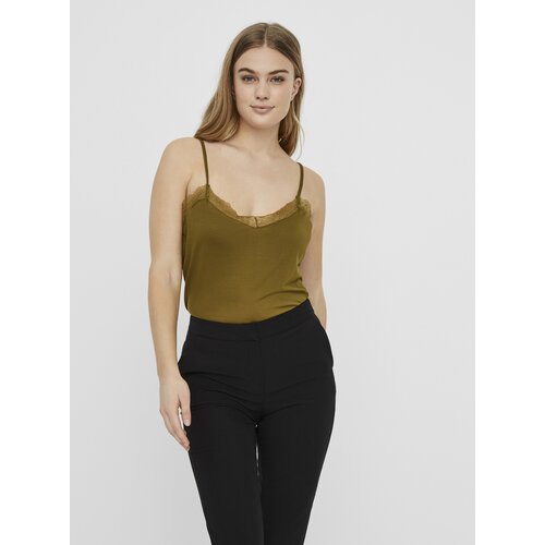 Vero_Moda Khaki top with lace Sofia - Women&amp;#039;s Slike