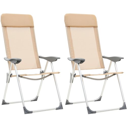 The Living Store Zložljivi stoli za kampiranje 2 kosa kremne barve aluminij - Stol Za Kampiranje, (22101455) Slike
