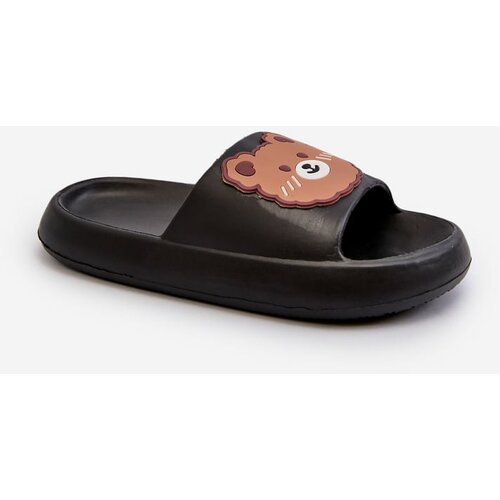 Kesi Children's lightweight slippers with teddy bear, Black Lindeheta Cene