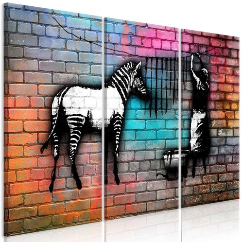  Slika - Washing Zebra - Colourful Brick (3 Parts) 90x60 Slike