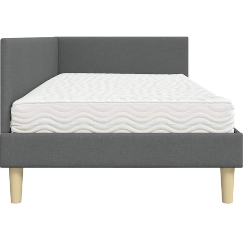  Kutni krevetni okvir s madracem 2 kom. Tamnosiva 100 x 200 cm Slike