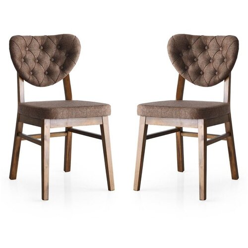 Hanah home Elma - 766 Brown Chair Set (2 Pieces) Cene
