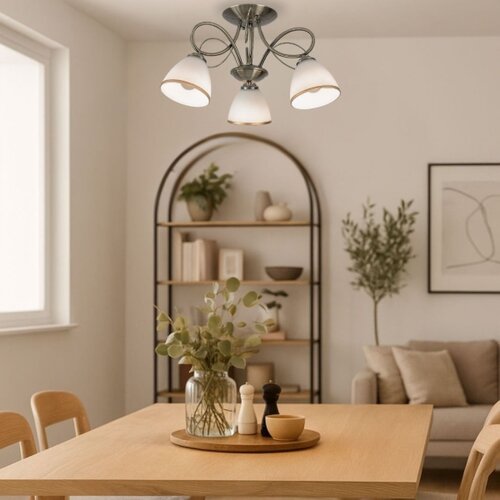 Brilagi plafonski luster fred 3xE27/60W/230V, prečnik 59 cm, bronzan Slike