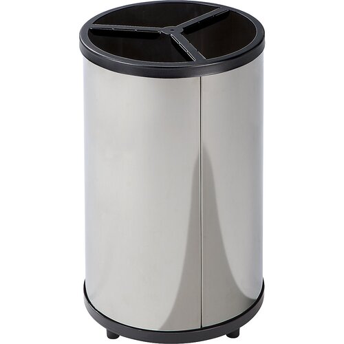 VAR Postaja za zbiranje surovin, prostornina 3 x 30 l, VxØ 720 x 420 mm, nerjavno jeklo, brez strešice Cene