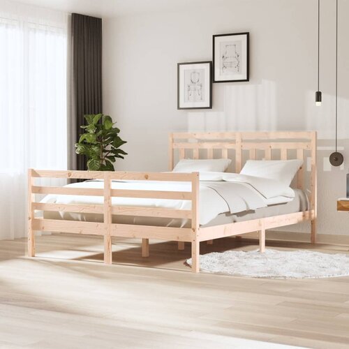  Posteljni okvir iz trdnega lesa 150x200 cm 5FT Slike