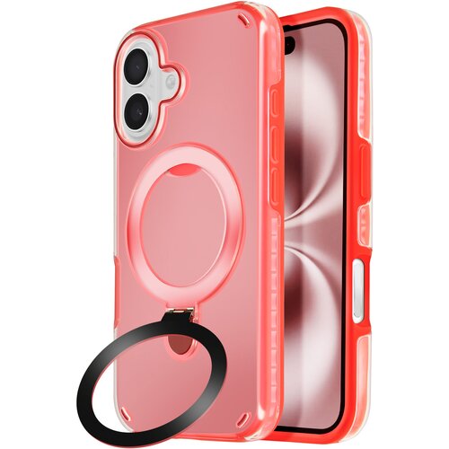 AVIZAR MagSafe ohi&scaron;je za iPhone 16 Odporno na udarce z zložljivim stojalom, Rdeča, (5000016281) Cene