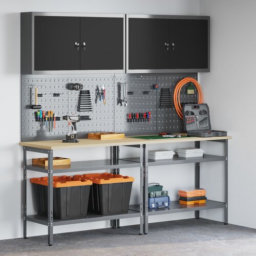 vidaXL Set 6 Siva Jeklo Orodni panel Pravokoten Industrijski Cene