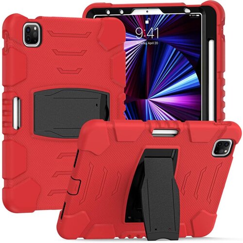 NIKCORP Ovitek za iPad Pro 11 (1. / 2. / 3. gen) robusten s stojalom in mestom za pisalo, rdeč - trpežna za&scaron;čita iz silikona in plastike, (5000139166) Cene