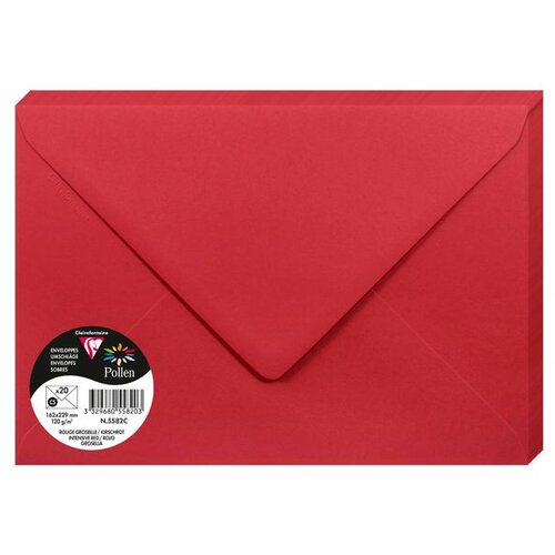 Clairefontaine kuverte Pollen 162x229mm 120gr intensive red 1/20 Cijene