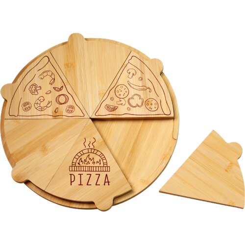 Kesper KSP58468 DASKA ZA PIZZU BAMBUS 36,5 CM SA 6 POJEDINAČNIH KRI&amp;Scaron;K Slike
