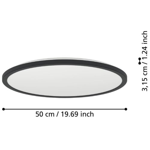 Eglo 901455-LED plafonsko kupatilsko svetlo ROVITO-R 16,8 W/230 V, prečnik 50 cm, IP44, crna + sa daljinskim upravljačem Slike