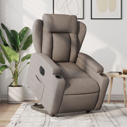  The Living Store Električni naslanjač s funkcijo vstajanja taupe blago - Električni Naslanjač S Funkcijo Vstajanja, (21457230) Cene