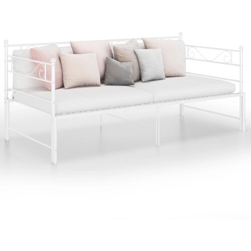  Za krevet na razvlačenje bijeli metalni 90 x 200 cm Cijene