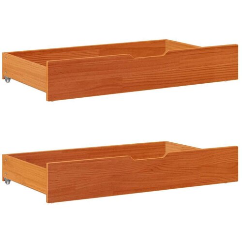 VidaXL Ladice ispod kreveta 2 kom vo&amp;scaron;tano smeđe 95x55x16cm od borovine Slike