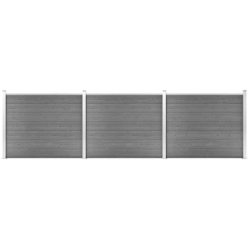  Set panela za ogradu WPC 526 x 146 cm sivi