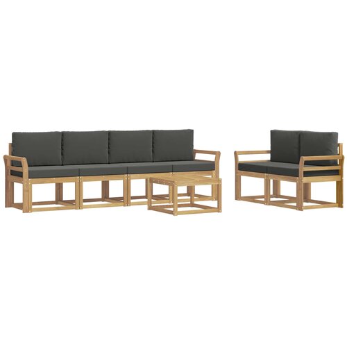 vidaXL Zunanja garnitura za sedenje z blazino 7 pcs Bela in antracit, (5000281099) Cene