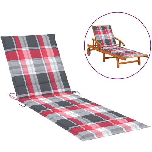 vidaXL Jastuk za ležaljku crveni karirani 200x70x3 cm tkanina Oxford Cijene