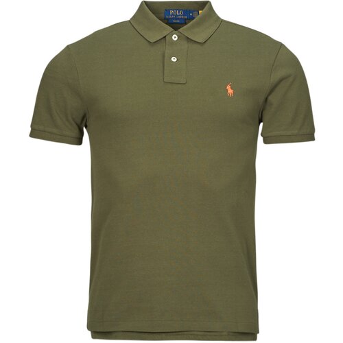 Polo Ralph Lauren Polo majice kratki rokavi POLO AJUSTE SLIM FIT EN COTON BASIC MESH Zelena Slike