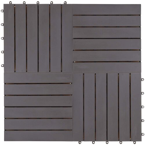  Pločice za decking 10 pcs Sivi 30 x 30 cm Acacijsko drvo Slike