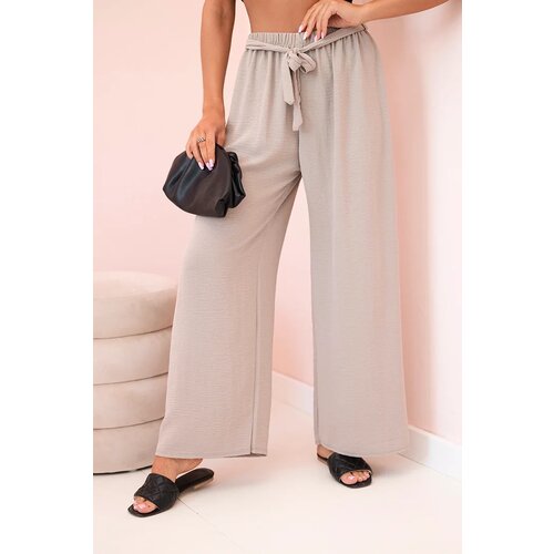 Kesi Włoski Trousers with a wide waistband fango Slike